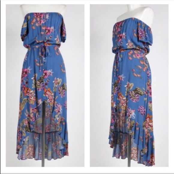 Floral Off Shoulder Hi Low Dress - Picture 5 of 5